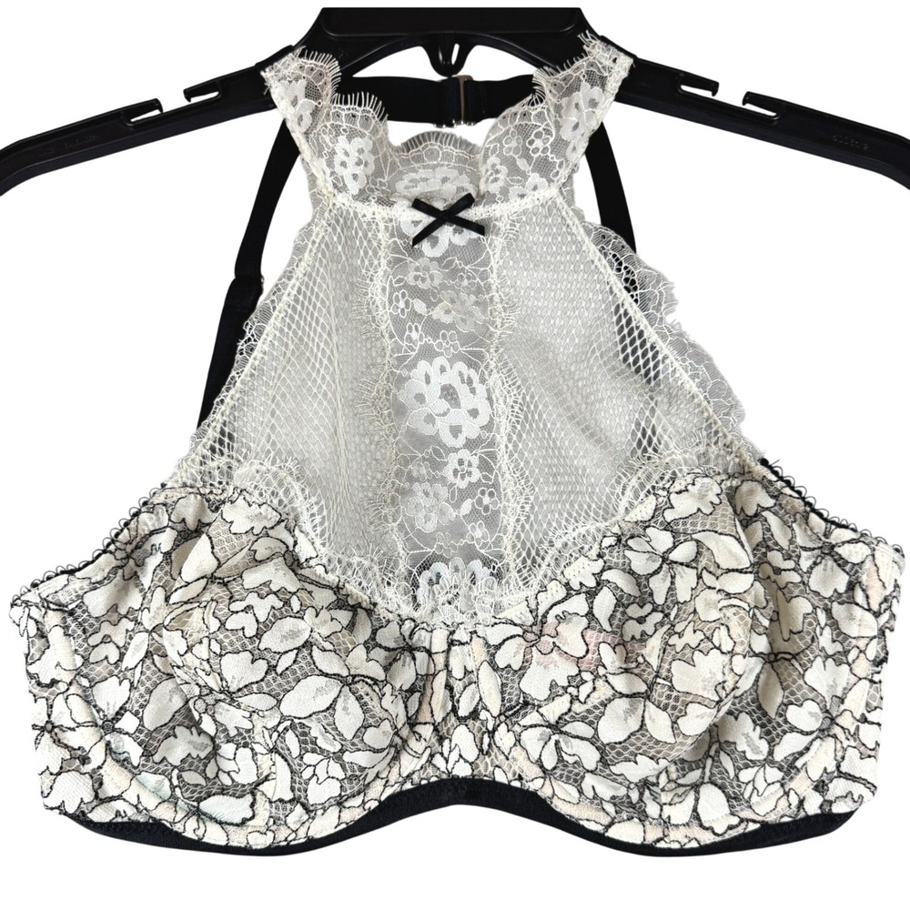 Victoria's Secret Dream Angels Unlined Demi Bra Women 34DD Lace High Neck Sexy
